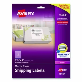 Avery® Matte Clear Easy Peel® Mailing Labels with Sure Feed® Technology