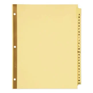 Avery® Preprinted Laminated Tab Dividers with Gold Reinforced Binding Edge
