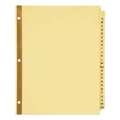 Avery® Preprinted Laminated Tab Dividers with Gold Reinforced Binding Edge, 25-Tab, A to Z, 11 x 8.5, Buff, 1 Set