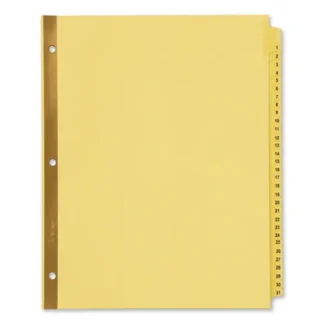 Avery® Preprinted Laminated Tab Dividers with Gold Reinforced Binding Edge, 31-Tab, 1 to 31, 11 x 8.5, Buff
