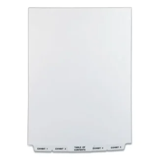 Avery® Preprinted Legal Exhibit Bottom Tab Index Dividers, Avery Style, 26-Tab, Exhibit 1 to Exhibit 25, White
