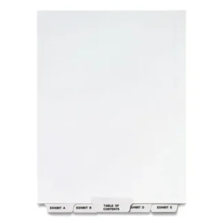 Avery® Preprinted Legal Exhibit Bottom Tab Index Dividers, Avery Style, 27-Tab Set, Exhibit A to Exhibit Z, White