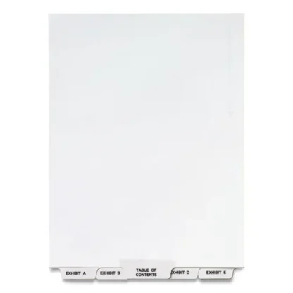 Avery® Preprinted Legal Exhibit Bottom Tab Index Dividers, Avery Style, 27-Tab Set, Exhibit A to Exhibit Z, White