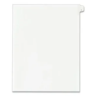 Avery® Preprinted Legal Exhibit Side Tab Index Dividers, Allstate Style, 10-Tab, Number 1, 11 x 8.5, White, 25/Pack