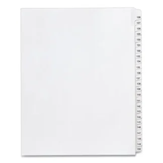 Avery® Preprinted Legal Exhibit Side Tab Index Dividers, Allstate Style, 25-Tab Set, Numbers 126-150, 11 x 8.5, White