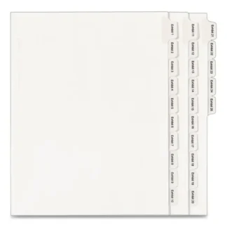 Avery® Preprinted Legal Exhibit Side Tab Index Dividers, Allstate Style, 25-Tab, White, 1 Set