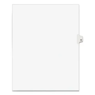 Avery® Preprinted Legal Exhibit Side Tab Index Dividers, Avery Style, 10-Tab, Number 10, White, 25/Pack