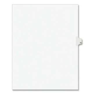 Avery® Preprinted Legal Exhibit Side Tab Index Dividers, 10-Tab, Number 11, 11" x 8.5", White, 25/Pack