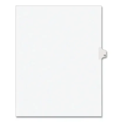Avery® Preprinted Legal Exhibit Side Tab Index Dividers, 10-Tab, Number 11, 11" x 8.5", White, 25/Pack