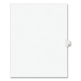 Avery® Preprinted Legal Exhibit Side Tab Index Dividers, Avery Style, 10-Tab, Number 14, 11 x 8.5, White, 25/Pack