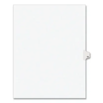 Avery® Preprinted Legal Exhibit Side Tab Index Dividers, Avery Style, 10-Tab, Number 14, 11 x 8.5, White, 25/Pack