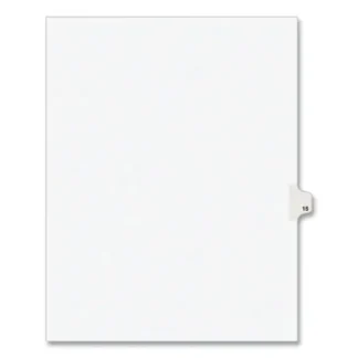 Avery® Preprinted Legal Exhibit Side Tab Index Dividers, Avery Style, 10-Tab, Number 15, 11 x 8.5, White, 25/Pack