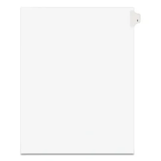 Avery® Preprinted Legal Exhibit Side Tab Index Dividers, Avery Style, 10-Tab, Number 1, White, 11 x 8.5, 25/Pack