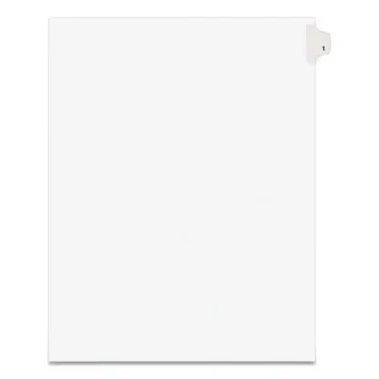 Avery® Preprinted Legal Exhibit Side Tab Index Dividers, Avery Style, 10-Tab, Number 1, White, 11 x 8.5, 25/Pack