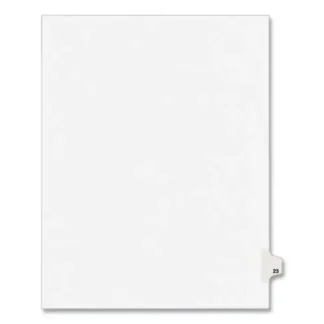 Avery® Preprinted Legal Exhibit Side Tab Index Dividers, Avery Style, Number 23, 10-Tab, White, 25/Pack (1023)