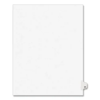 Avery® Preprinted Legal Exhibit Side Tab Index Dividers, Avery Style, 10-Tab, Number 24, 11 x 8.5, White, 25/Pack (1024)