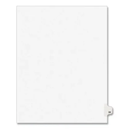 Avery® Preprinted Legal Exhibit Side Tab Index Dividers, Avery Style, 10-Tab, Number 24, 11 x 8.5, White, 25/Pack (1024)