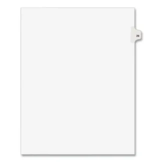 Avery® Preprinted Legal Exhibit Side Tab Index Dividers, Avery Style, Number 29, 10-Tab, White, 25/Pack
