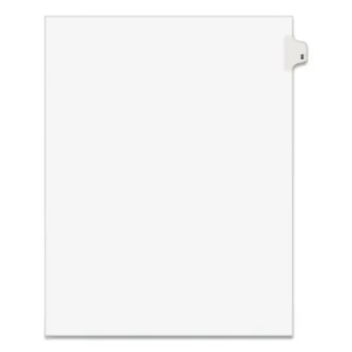 Avery® Preprinted Legal Exhibit Side Tab Index Dividers, Avery Style, 10-Tab, Number 2, 11 x 8.5, White, 25/Pack
