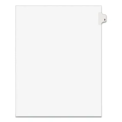 Avery® Preprinted Legal Exhibit Side Tab Index Dividers, Avery Style, 10-Tab, Number 2, 11 x 8.5, White, 25/Pack