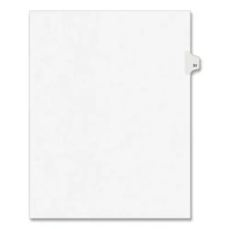 Avery® Preprinted Legal Exhibit Side Tab Index Dividers, 10-Tab, Number 31, 11 x 8.5, White, 25/Pack (1031)