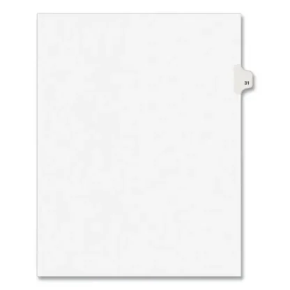 Avery® Preprinted Legal Exhibit Side Tab Index Dividers, 10-Tab, Number 31, 11 x 8.5, White, 25/Pack (1031)