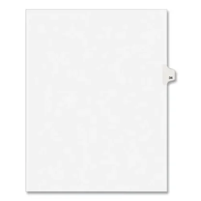 Avery® Preprinted Legal Exhibit Side Tab Index Dividers, Avery Style, Number 34, 10-Tab, 11 x 8.5, White, 25/Pack (1034)