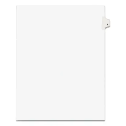 Avery® Preprinted Legal Exhibit Side Tab Index Dividers, 10-Tab, Number 3, 11 x 8.5, White, 25/Pack