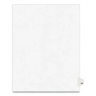 Avery® Preprinted Legal Exhibit Side Tab Index Dividers, Avery Style, 10-Tab, Number 49, 11 x 8.5, White, 25/Pack (1049)