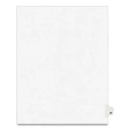 Avery® Preprinted Legal Exhibit Side Tab Index Dividers, Avery Style, 10-Tab, Number 49, 11 x 8.5, White, 25/Pack (1049)