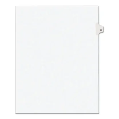 Avery® Preprinted Legal Exhibit Side Tab Index Dividers, Avery Style, Number 55, 10 Tabs, 11 x 8.5, White, 25/Pack