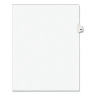 Avery® Preprinted Legal Exhibit Side Tab Index Dividers, Avery Style, 10-Tab, Number 57, White, 11 x 8.5, 25/Pack (1057)