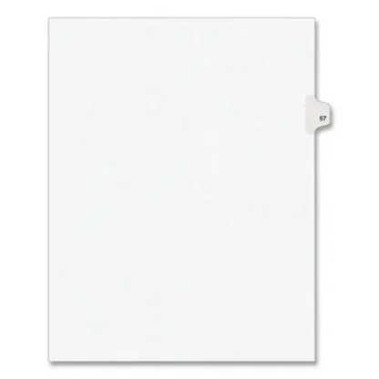 Avery® Preprinted Legal Exhibit Side Tab Index Dividers, Avery Style, 10-Tab, Number 57, White, 11 x 8.5, 25/Pack (1057)