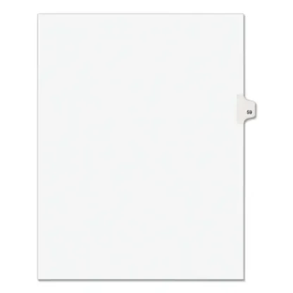 Avery® Preprinted Legal Exhibit Side Tab Index Dividers, Avery Style, Number 59, 10-Tab, White, 25/Pack