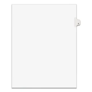 Avery® Preprinted Legal Exhibit Side Tab Index Dividers, Avery Style, 10-Tab, Number 5, White, 25/Pack