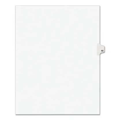 Avery® Preprinted Legal Exhibit Side Tab Index Dividers, Avery Style, 10-Tab, Number 60, White, 25/Pack (1060)