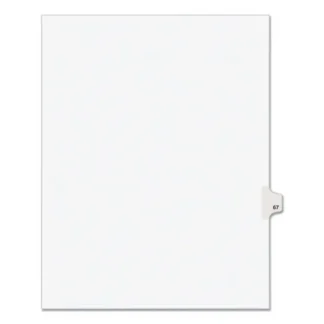 Avery® Preprinted Legal Exhibit Side Tab Index Dividers, Avery Style, Number 67, 10-Tab, White, 25/Pack