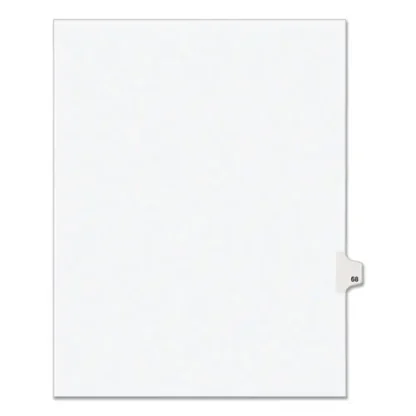 Avery® Preprinted Legal Exhibit Side Tab Index Dividers, Avery Style, 10-Tab, Number 68, 11 x 8.5, White, 25/Pack