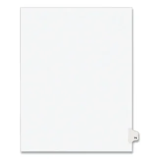 Avery® Preprinted Legal Exhibit Side Tab Index Dividers, Avery Style, Number 74, 10-Tab, White, 25/Pack (1074)