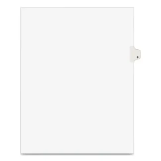 Avery® Preprinted Legal Exhibit Side Tab Index Dividers, Avery Style, 10-Tab, Number 8, 11 x 8.5, White, 25/Pack