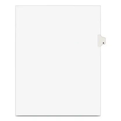 Avery® Preprinted Legal Exhibit Side Tab Index Dividers, Avery Style, 10-Tab, Number 8, 11 x 8.5, White, 25/Pack
