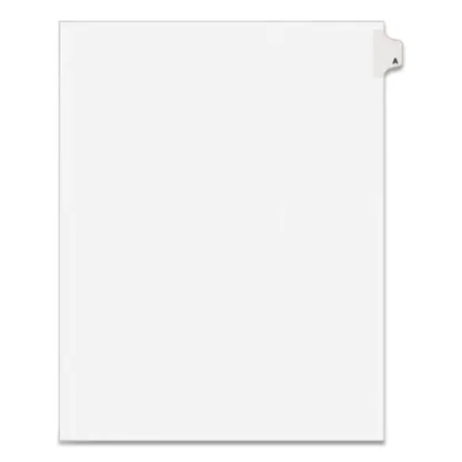 Avery® Preprinted Legal Exhibit Side Tab Index Dividers, 26-Tab, Letter A, 11 x 8.5, White, 25/Pack (1401)