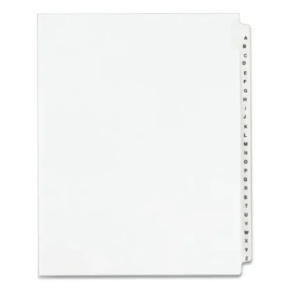 Avery® Preprinted Legal Exhibit Side Tab Index Dividers, Avery Style, 26-Tab, A to Z, 11 x 8.5, White, 1 Set (1400)