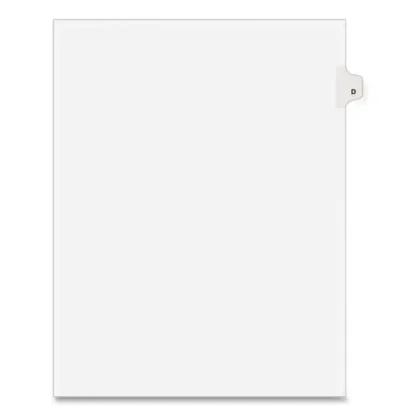 Avery® Preprinted Legal Exhibit Side Tab Index Dividers, Avery Style, 26-Tab, Letter D, 11 x 8.5, White, 25/Pack (1404)
