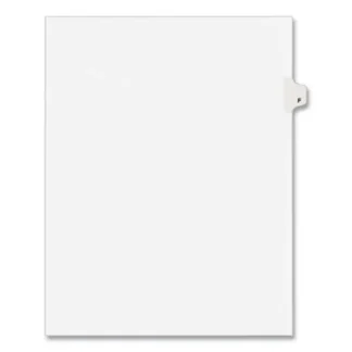 Avery® Preprinted Legal Exhibit Side Tab Index Dividers, Avery Style, Letter F, 26 Tabs, White, 25/Pack (1406)