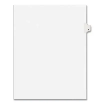 Avery® Preprinted Legal Exhibit Side Tab Index Dividers, Avery Style, Letter F, 26 Tabs, White, 25/Pack (1406)