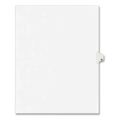 Avery® Preprinted Legal Exhibit Side Tab Index Dividers, Avery Style, 26-Tab, Letter M, 11 x 8.5, White, 25/Pack (1413)
