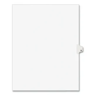 Avery® Preprinted Legal Exhibit Side Tab Index Dividers, Avery Style, 26-Tab, Letter "N", White, 25/Pack (1414)