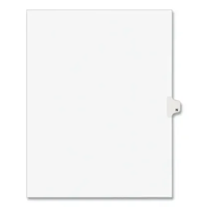 Avery® Preprinted Legal Exhibit Side Tab Index Dividers, Avery Style, 26-Tab, Letter "N", White, 25/Pack (1414)