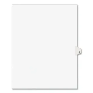 Avery® Preprinted Legal Exhibit Side Tab Index Dividers, Avery Style, Letter O, 26-Tab, 11 x 8.5, White, 25/Pack (1415)